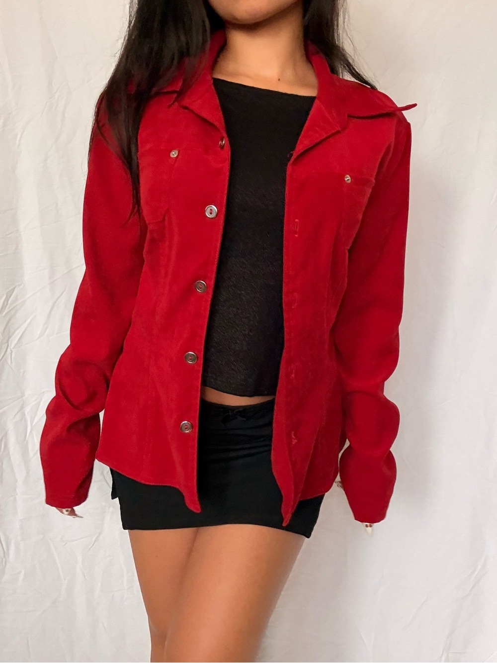 Vintage Mystic Red Button-Up Jacket